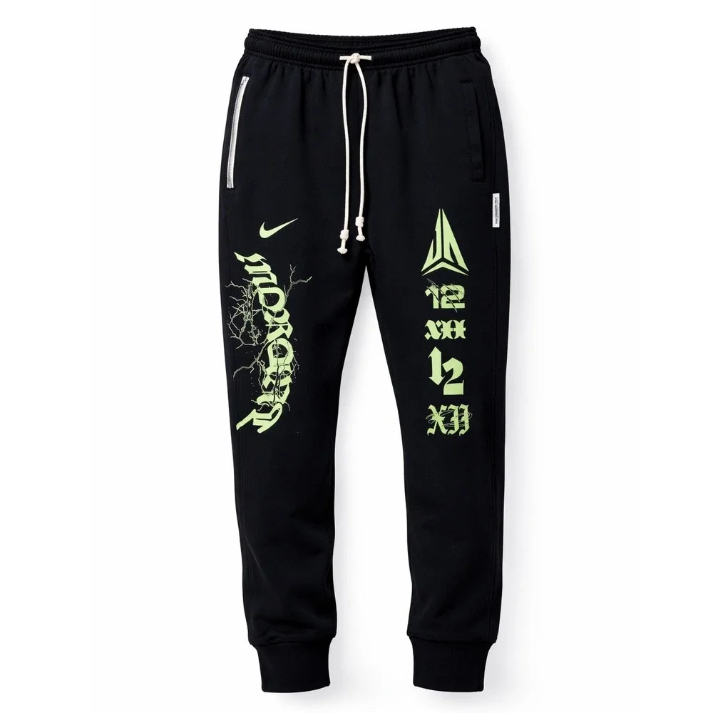 Nike Ja Morant Standard Issue Dri-FIT Basketball Jogger Pants Black Lime Lg NWT